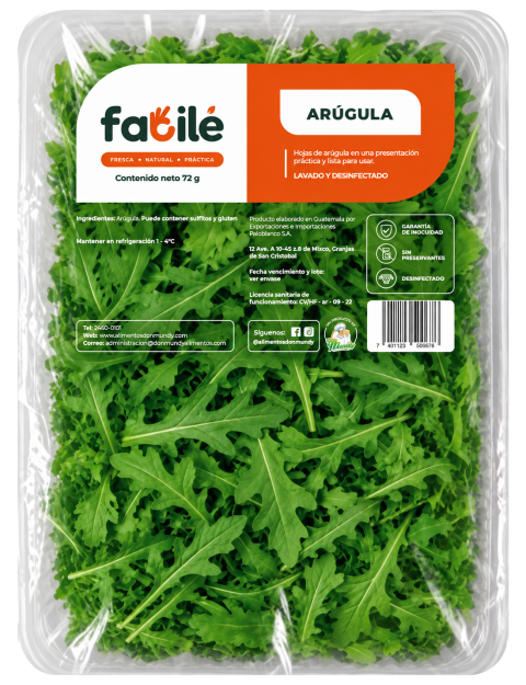 ARUGULA BANDEJA TERMOSELLADA 72 GR
