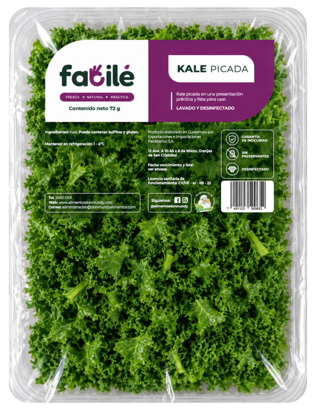 KALE PICADA BANDEJA TERMOSELLADA 72 GR